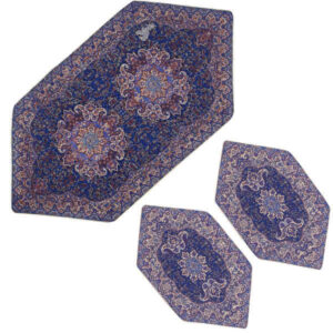 Set aus 3 persischen Termeh-Tischdecken, luxuriös mit Blumenmuster Gohar