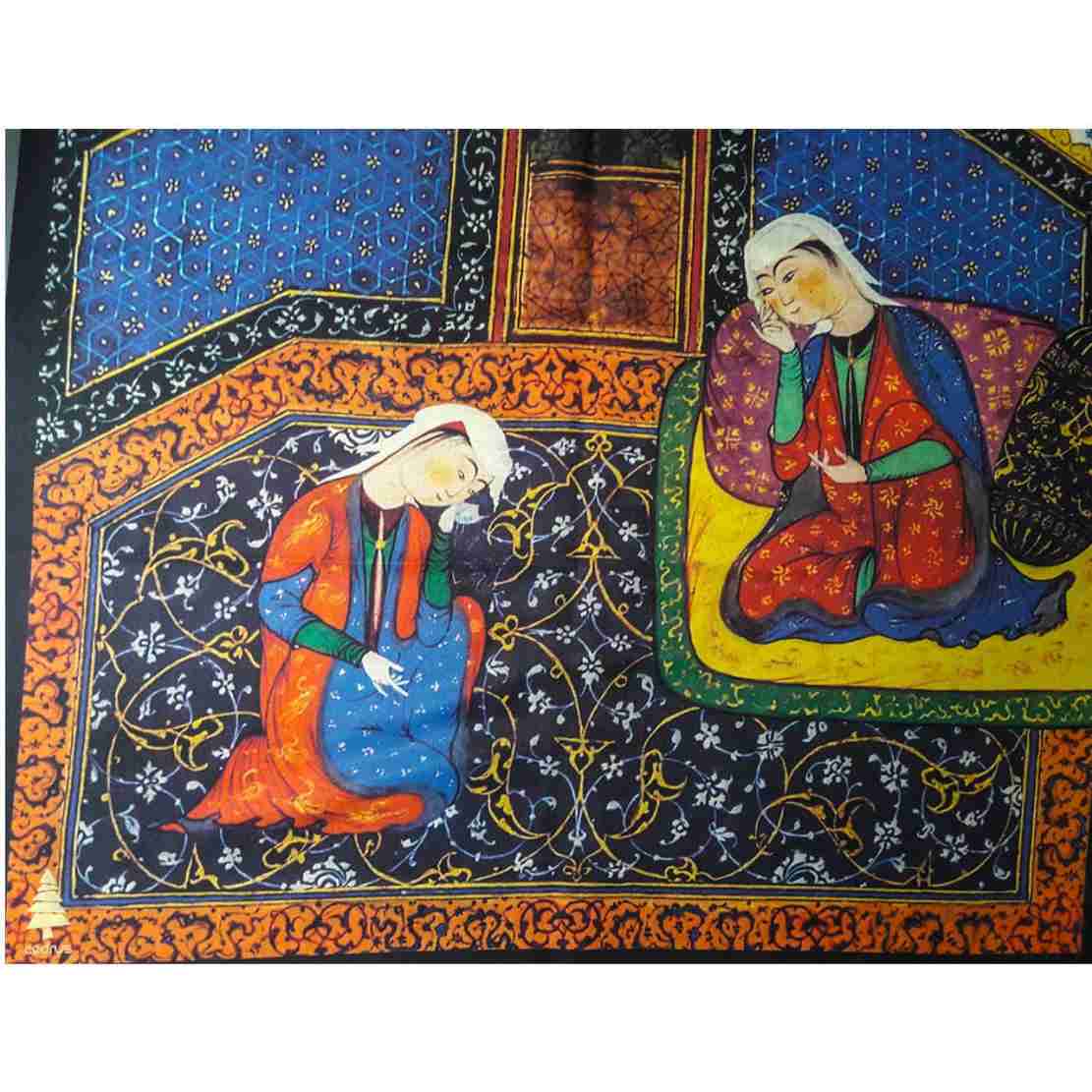 Persischer Bedruckter Schal für Frauen Künstlerisch Modell Schahnameh