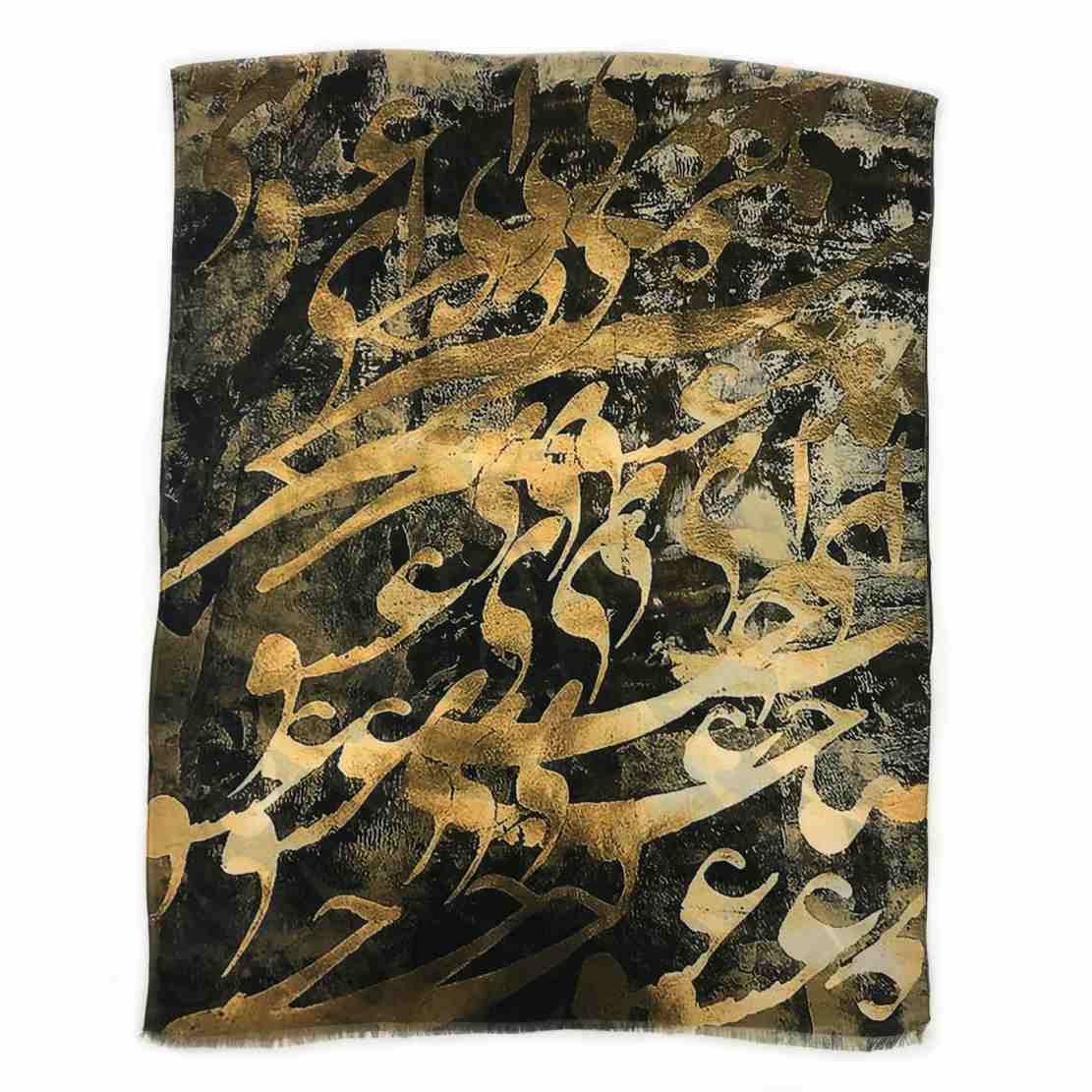 Persischer Bedruckter Schal für Frauen Künstlerisch Modell Kalligraphie