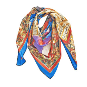 Persischer Seidenschal für Damen – Luxus und Lebendiges Shahnameh-Muster, Sommerstil