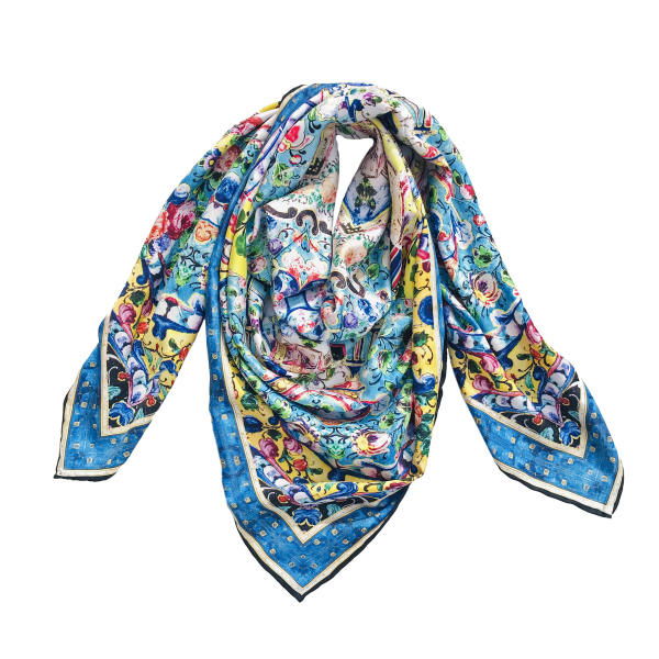 Seidenschal für Damen – Luxus Paisley-Muster, Lebendiges Kaschmir-Design