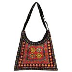 Ethnic Suede Boho Schultertasche bestickt Z10 Design