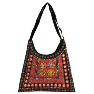 Ethnic Suede Boho Schultertasche bestickt Z10 Design