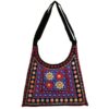 Ethnische Wildleder-Schultertasche im Boho-Stil, bestickt, Muster Z16