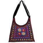 Ethnic Suede Boho Schultertasche bestickt Z16 Muster