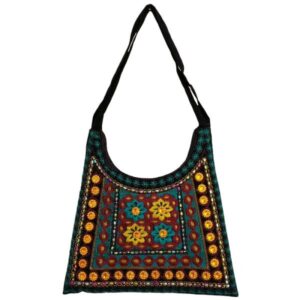 Ethnic Suede Boho Schultertasche bestickt Z30 Design