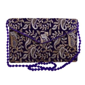 Bestickte Clutch-Handtasche mit geometrischem Muster – A49