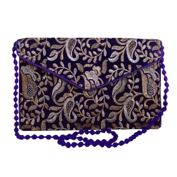 Bestickte Clutch-Handtasche mit geometrischem Muster – A49