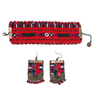 Persisches Besticktes Armband & Ohrring-Set Tradition