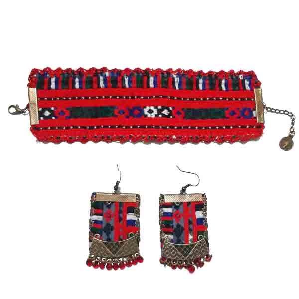 Persisches Besticktes Armband & Ohrring-Set Tradition