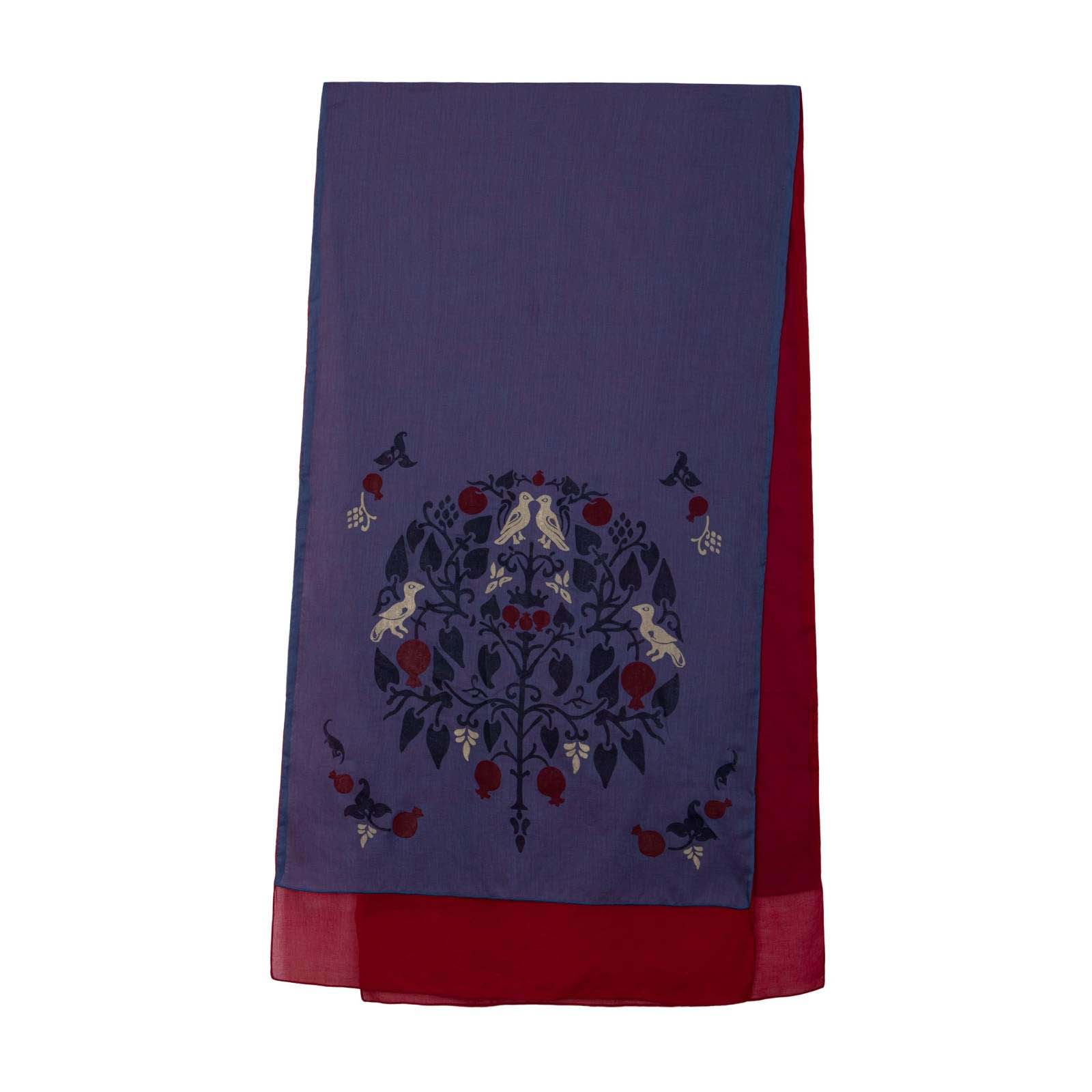 Bedruckter Schal für Frauen Künstlerisch Granatapfel Leichte Baumwolle