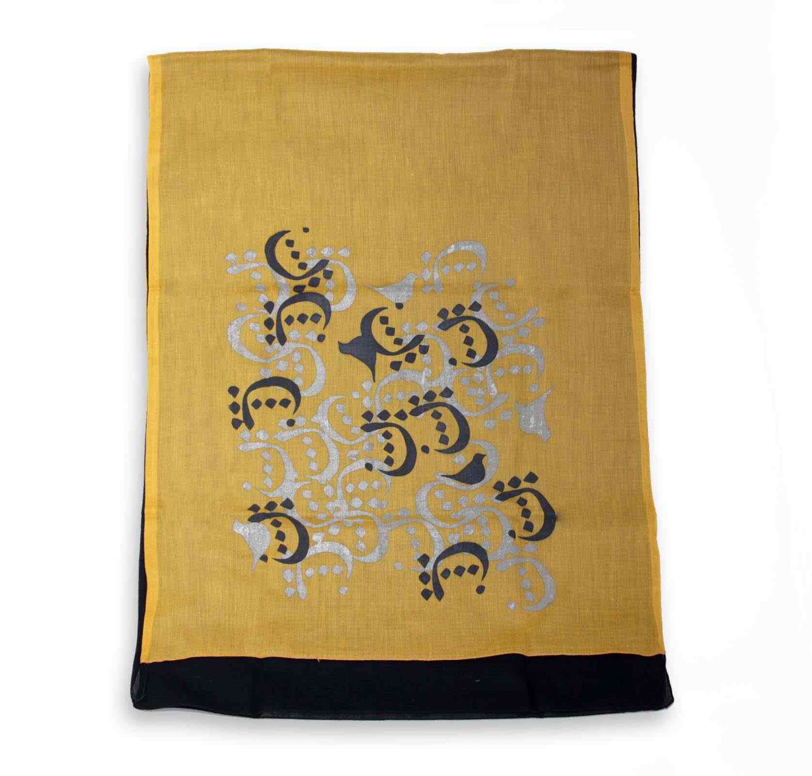 Persischer Bedruckter Schal für Frauen Künstlerisch Kalligraphie Leichte Baumwolle