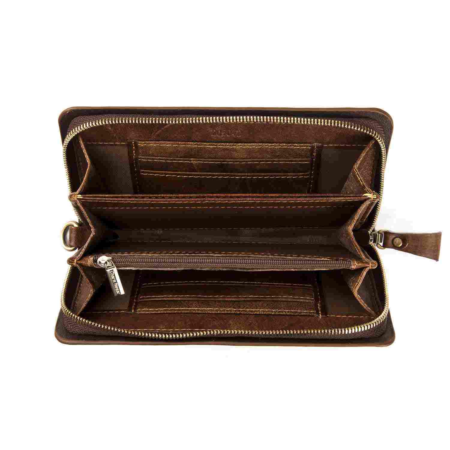 Persischer Leder-Langgeldbeutel für Damen mit Gedicht