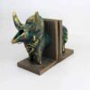 Zebu-inspirierter Buchstützen-Skulptur aus Polyester – geeignet für Themenräume