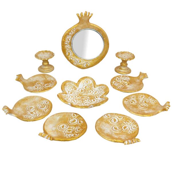 Elegantes Töpfer Haft-sin Set für Nowruz Persisches Neujahr