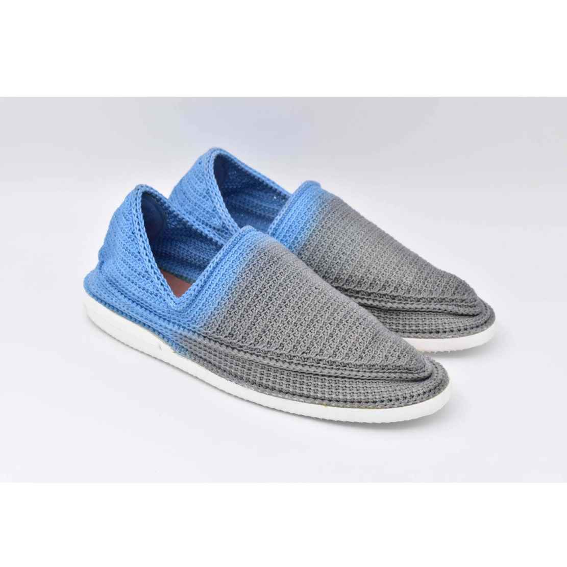 Giveh Schuhe – Persische Handgefertigte Atmungsaktive Fußbekleidung Blau & Grau