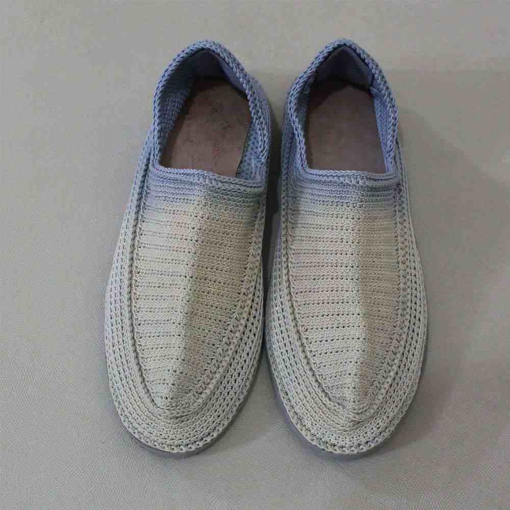 Giveh Schuhe – Persische Handgefertigte Atmungsaktive Fußbekleidung Weiß & Blau