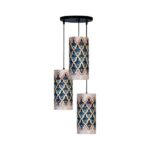 Stoff Cluster Pendelleuchte mit Samt Zylinderschirm MA70