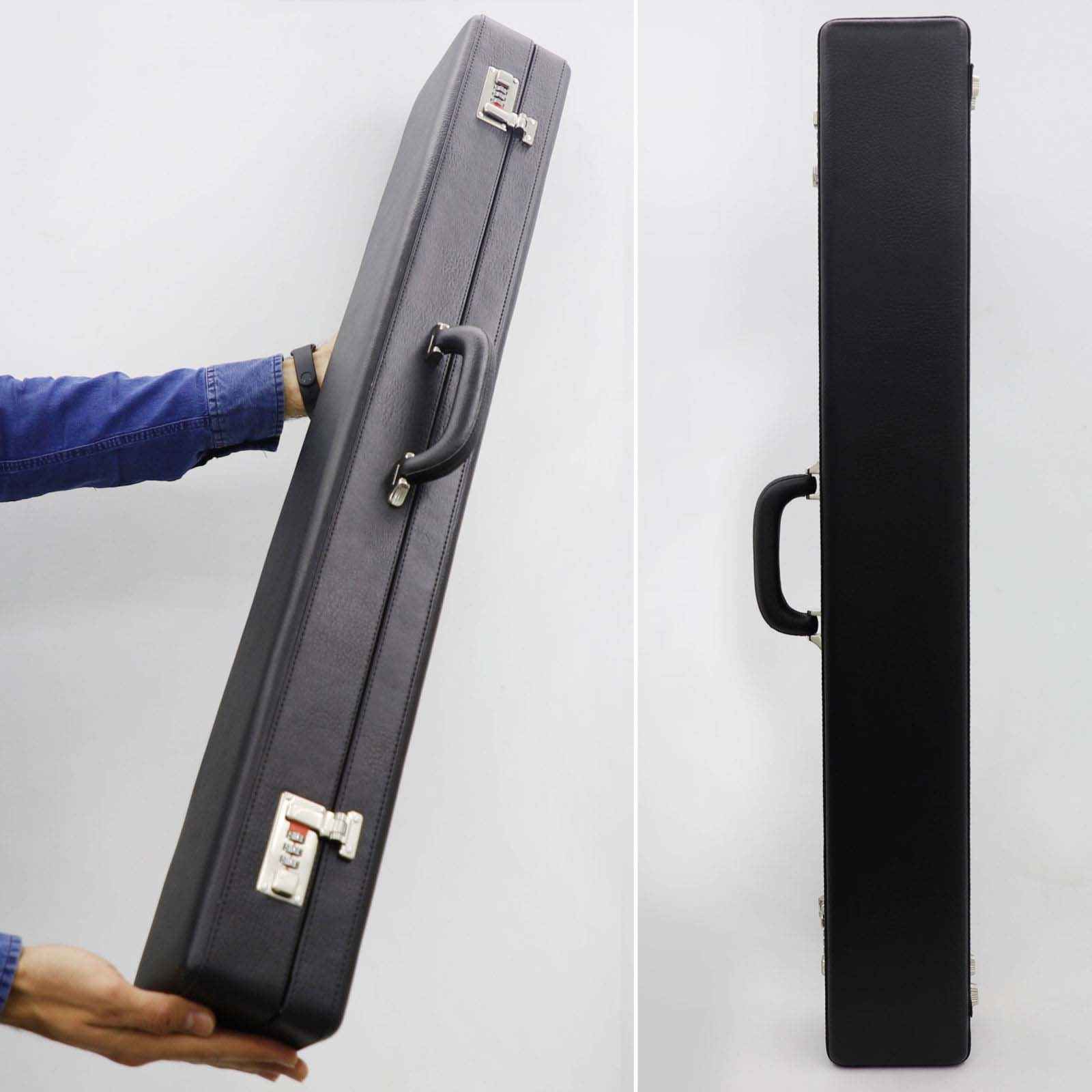 Hartschalen-Etui für persische Ney in Schwarz mit Schaumstoffpolsterung und Lederbezug