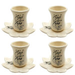 Persisches Teetassenset mit Untertasse – Gedichtdesign-Keramik