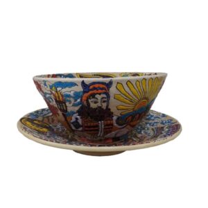 Set von Handgefertigten Dekorativen Töpferplatten & Schalen Shahnameh