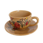Persisches Teetassenset mit Untertasse – Blumenmuster-Keramik