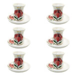 Persisches Teetassenset mit Untertasse – Shaghayegh-Blumen-Keramik