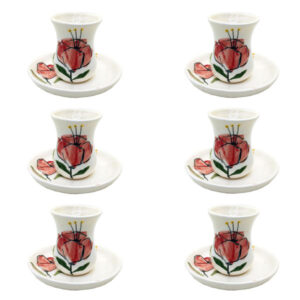 Persisches Teetassenset mit Untertasse – Shaghayegh-Blumen-Keramik