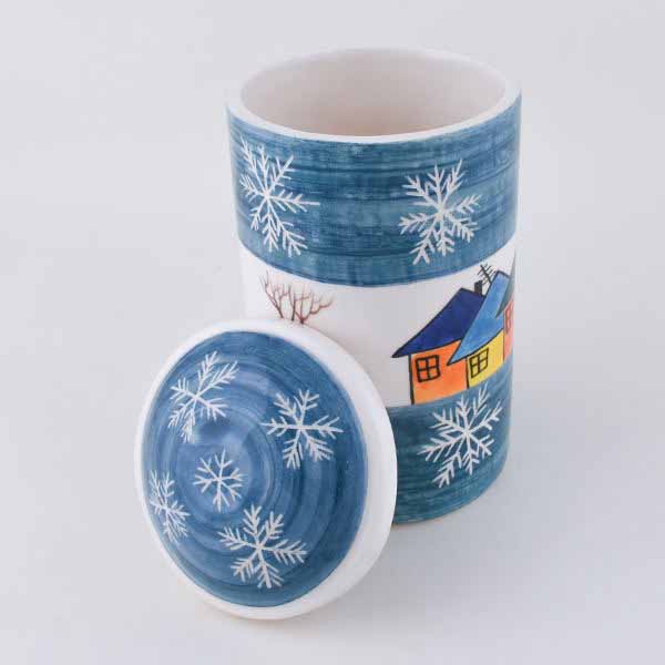 Keramik-Vorratsglas – Handgefertigtes Modell Winter