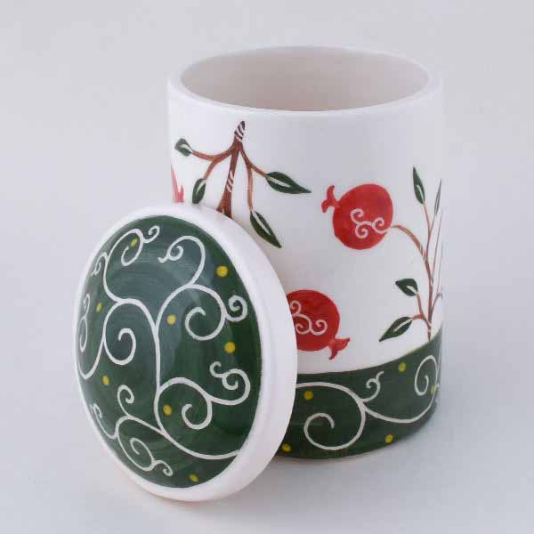 Keramik-Vorratsglas – Handgefertigt mit Granatapfelmuster