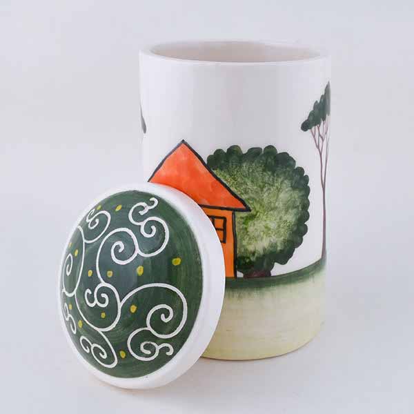 Keramik-Vorratsglas – Handgefertigtes Modell Sommer