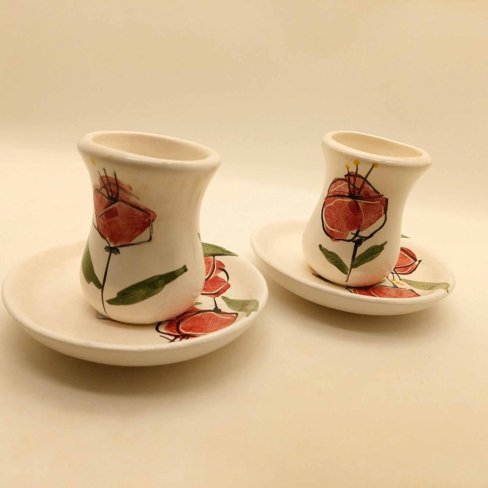Persisches Teetassenset mit Untertasse – Shaghayegh-Blumen-Keramik