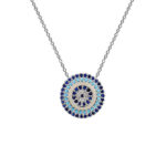 Silberhalskette Künstlerisch Cheshm Nazar Evil Eye