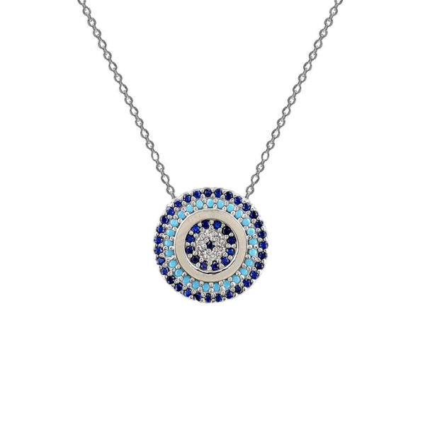 Silberhalskette Künstlerisch Cheshm Nazar Evil Eye