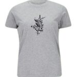 Graues T-Shirt aus Persischer Baumwolle Modell Poesie — Klassisches Motiv Persischer Kalligrafie