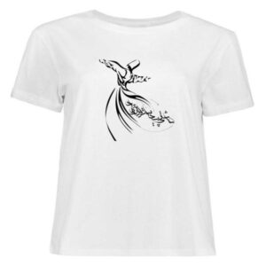 Weißes T-Shirt aus Persischer Baumwolle Modell Sama — Inspiriert von Persischer Poesie, Kalligrafiekunst