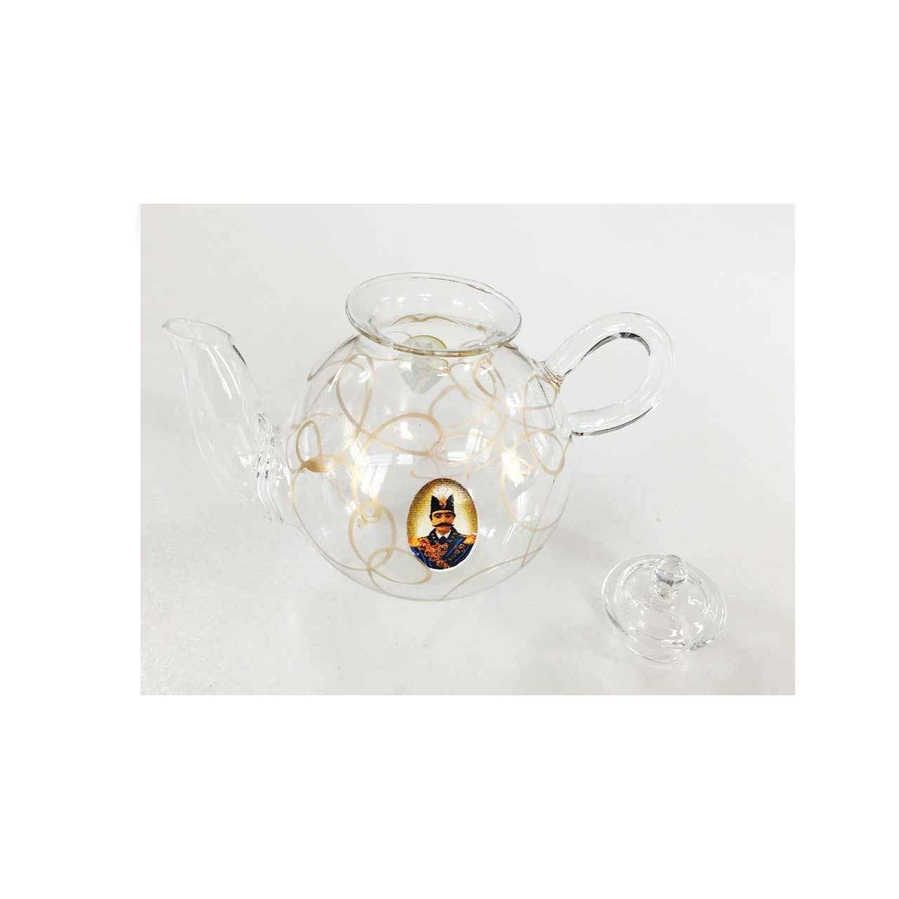 Teekanne mit Safran-Infusor im traditionellen persischen Shah Abbasi Design