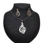 Set aus persischer Silberkette & Ohrringen Modell Ordibehsht Symbol