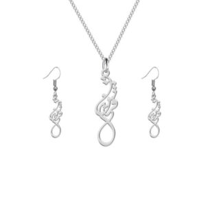 Set aus persischer Silberkette & Ohrringen Modell Fershteh