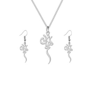 Set aus persischer Silberkette & Ohrringen Modell Haniyeh