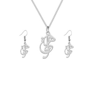 Set aus persischer Silberkette & Ohrringen Modell Hasti