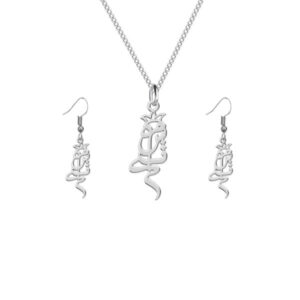 Set aus persischer Silberkette & Ohrringen Modell Mahsti