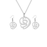 Set aus persischer Silberkette & Ohrringen Modell Dey Symbol