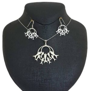 Set aus Silberkette & Ohrringen Modell Mahi