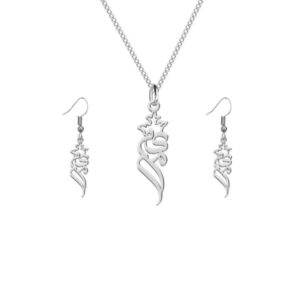 Set aus persischer Silberkette & Ohrringen – Maryam