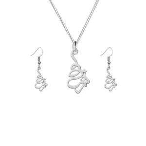Set aus persischer Silberkette & Ohrringen Modell Zohre