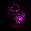 Persische 3D LED Nachttischlampe Herz & Liebescalligraphie "Eshgh"