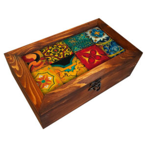 Holzbox zum Verschenken mit persisch inspiriertem Muster Fliesen