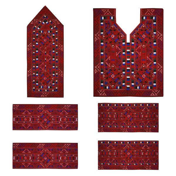 Handgefertigtes Balochi besticktes Kleidungsstück - Mosaik Design