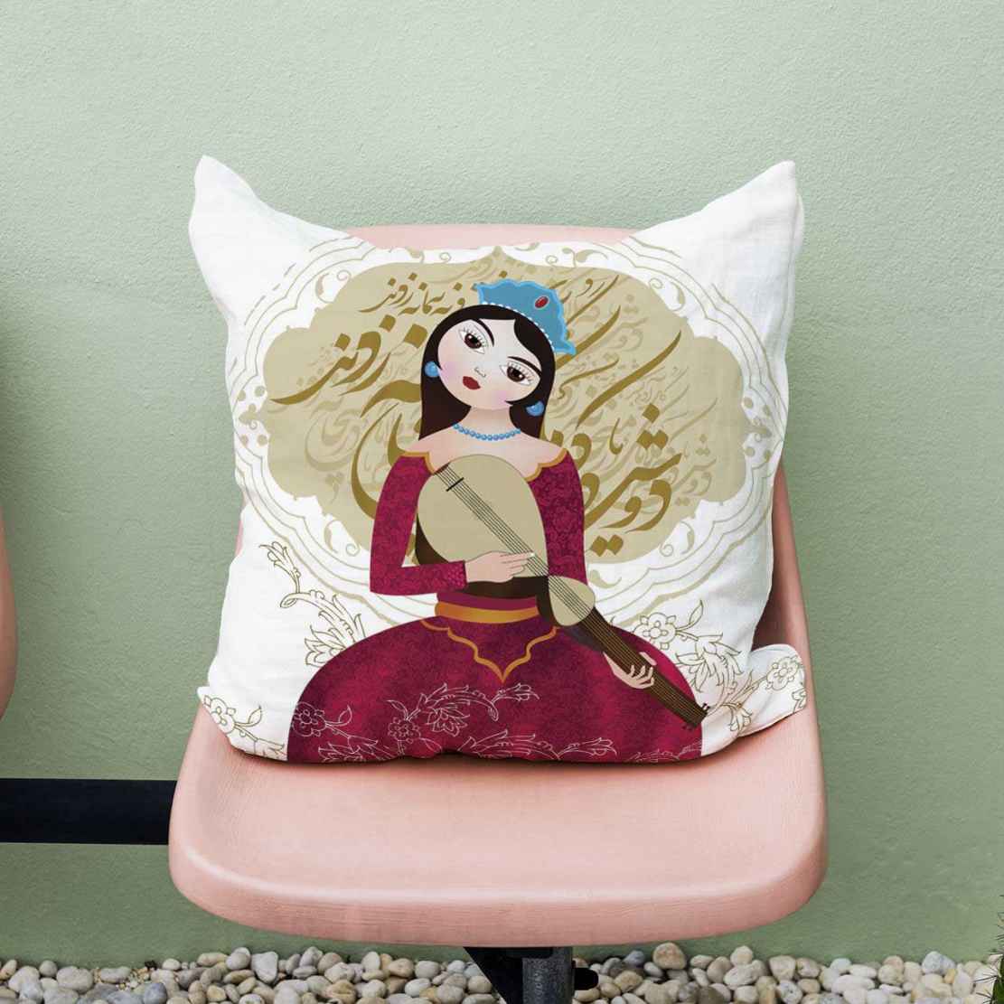 Gedruckter Samt Kissenbezug – Mädchen Design (Set von 2)